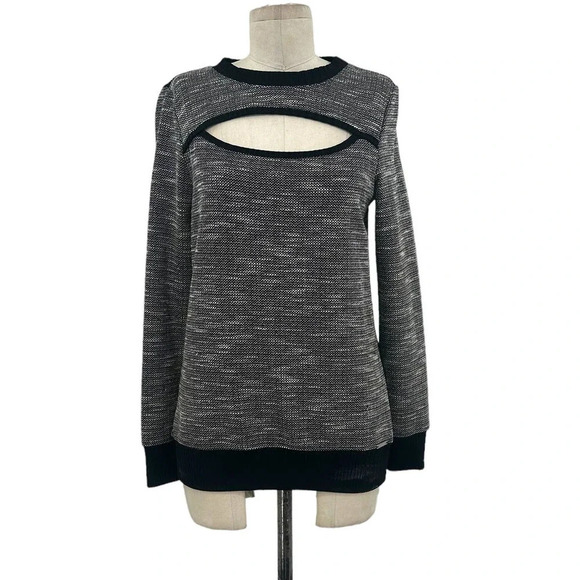 Koral Breach Open Front Pullover Sweater Slub Gray Black‎ Size Small - Picture 2 of 11